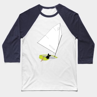 Cat Sailing Optimist Sailing Dingy Baseball T-Shirt